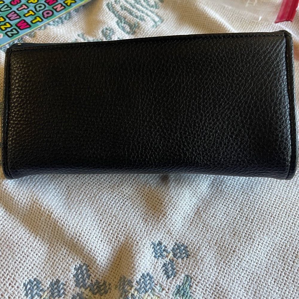 Steve Madden Black Long Wallet‎ with Gold Accent GUC - Picture 6 of 6